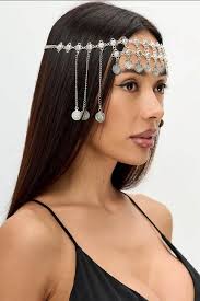 Selma Antique Silver Coin Dangle Headpiece