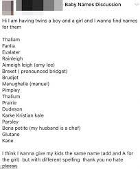 Hilarious Baby Names Featured On Bizarre List For Twins Daily Mail Online
