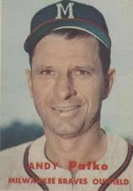 ANDY PAFKO 1957 MILWAUKEE BRAVES CHAMPIONS SIGNED AUTOGRAPHED B&W 8X10  PHOTO COA