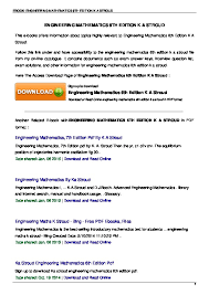 Fact, is an integral part of engineering tasks. Engineering Mathematics 6th Edition K A Stroud Pdfcoffee Com