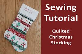Meriwoods christmas stockings 4 pack 20 inch, large quilted xmas stocking for family, country rustic personalized holiday indoor decorations, burlap & white. Quilted Christmas Stocking Sewing Tutorial Overdale Fabrics