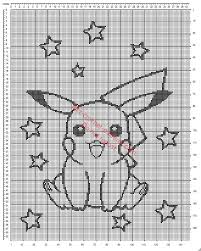 Crib Blanket With Pokemon Pikachu Free Crochet Filet Pattern