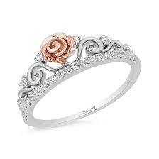 Enchanted Disney Fine Jewelry Womens 1 4 Ct T W Genuine White Diamond 10k Rose Gold Pr Disney Fine Jewelry Enchanted Disney Fine Jewelry Disney Wedding Rings