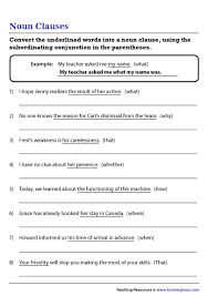 A dependent clause is a phrase that can't stand on its own as a complete sentence. Noun Clause Worksheet