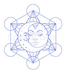 Design sun and moon logo. Sun Moon Symbols As A Face Inside Stock Vector Colourbox