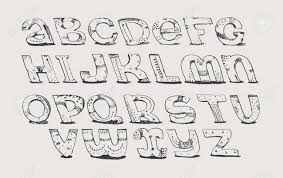 Archive of freely downloadable fonts. English Hand Drawn Funky Font From A To Z Calligraphy Made With Nib Decorated Grunge Alphabet Painted In Freehand Style Isolated On Light Background Vector Illustration Letters Made In Unique Style Royalty