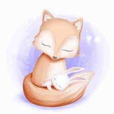 Rabbit Sleep On Fox Tail Fox Clipart Adorable Animal Png And Vector With Transparent Background For Free Download Baby Animal Drawings Cute Animal Drawings Baby Illustration