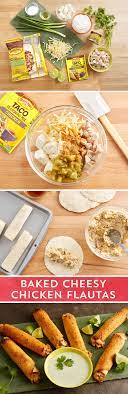 Baked Cheesy Chicken Flautas Mexican Recipes Old El Paso Recipe Mexican Food Recipes Recipes Cooking Recipes