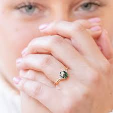 Oval Moss Agate Engagement Ring, 14k Gold Moissanite Agate Ring, Cluster  Ring, 7 Stone Ring, Anniversary Ring, Promise Ring, Birthday Gift