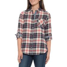 Jachs Ny Recycled Yarn Flannel Shirt Long Sleeve For Women