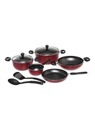 Cast iron casserole buying guide. Storeus Cookware Prestige 9 Piece Non Stick Cookware Set Red Black Clear Milk Pan Size14 Casserole Size 20 Skillet Size 24 Wok Size 26cm