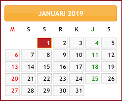 Kali ini saya akan berbagi template kalender 2019 dan kalian bisa download di bawah ini : Kalender Januari 2019