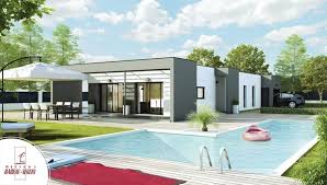 Plan de cuisine aménagée moderne pour grand espace ouvert Maison Moderne 14 Modeles Pour Vous Inspirer