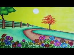 How To Draw Garden Scenery Step By Step Garden Drawing Youtube In 2020 Garden Drawing Art Drawings For Kids Drawings