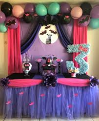 vampirina cake table paper flowers custom table skirt vampirinaparty birthday party decorations carnival birthday parties bday party theme