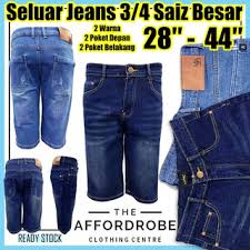 Walau apa pun, seluar anda mesti sedikit lebih ketat. Buy Seluar Tiga Suku Pinggang Getah Kain Ala Jeans Ringan Denim Saiz Besar Plus Size Big 3 4 Quarter Pants Women Perempuan Seetracker Malaysia