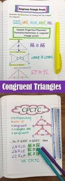 Congruent Triangle Proofs Notes For Interactive Notebook Includes Notes On Cpctc Interactive Notebooks Geometry Notes Teaching Geometry