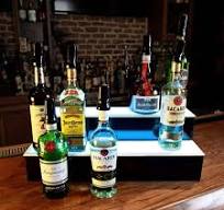 BarConic® LED Liquor Bottle Display Shelf - 2 Tier (Step) - Black -  Multi-Colored Lights - Several Lengths