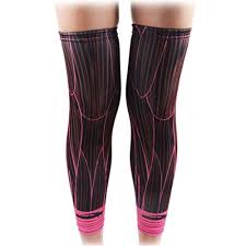 Coolomg Pair Basketball Compression Knee Sleeves For Kids Youth Adult Muscle Long Leg Pink Black Large