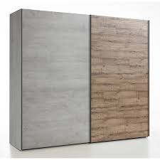 Grâce à sa penderie et ses nombreux rayonnages vous pourrez ranger tous vos vêtements. Armoire 2 Portes Coulissantes Marron Et Gris Brooklyn