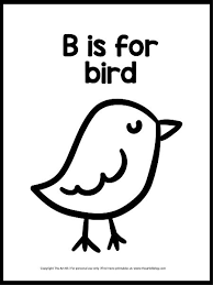Bird coloring pages for kids are black and white pictures of various birds from all over the world. B Is For Bird Coloring Page Free For You The Art Kit