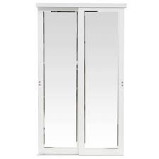 Impact Plus 48 In X 80 In Mir Mel Mirror Solid Core Espresso Mdf Interior Closet Sliding Door With Matching Trim Smme342 4880m The Home Depot Sliding Mirror Closet Doors Sliding Doors Sliding