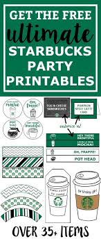Free Starbucks Party Printables For Baby Showers Birthday Partis Starbucks Party Starbucks Birthday Starbucks Birthday Party