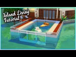 Sims 4 Tutorial Ocean Infinity Pool Island Living Kate Emerald Youtube Sims 4 Houses Sims 4 Sims