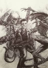 Mik3y not really, in predator 2, he shot that cop right in hte bullet proof vest and it didnt go through the metal plate. Pin Auf Sci Fi Movie Drawings
