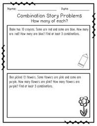 Operations used in each word problem. Combination Story Problems How Many Of Each Math Word Problems Math Story Problems Word Problems Kindergarten