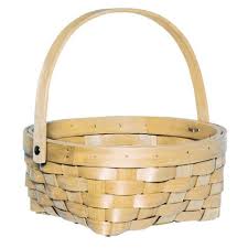 Garden basket tote hod for carrying vegetables and garden harvest, egg gathering table centerpiece with small copper or cedar wood handle. Wooden Basket At Best Price In India