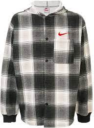 Nike Supreme Plaid Hooded Sweatshirt Black Sweatshirts Hoodie Design Sweatshirts