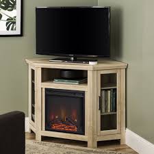 Shop for electric fireplaces tv stands at bed bath & beyond. Walker Edison White Oak Corner Fireplace Tv Stand For Tvs Up To 50 Walmart Com Walmart Com