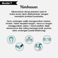 Jun 04, 2021 · undangan mencatat protokol kesehatan : Tambahan Protokol Covid 19 Kesehatan Himbauan Undangan Digital Pernikahan Shopee Indonesia