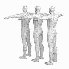 Male Hero Low Poly Base Mesh In T Pose Low Poly Animated Cartoons Poses