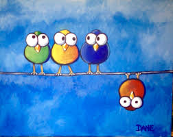 Acrylic Birds On A Wire Painting Birds On A Wire Is A 11 X 14 Acrylics On Canvas Painting Crafts Art Drawings For Kids Happy Paintings