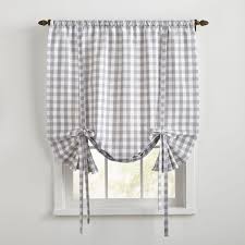 buffalo check tie up window shade