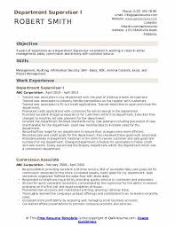 department supervisor resume samples