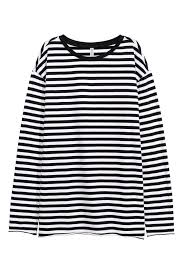 Black And White Striped Long Sleeve Shirt Womens Pdp Oversized Jersey Top Fashion Clothes