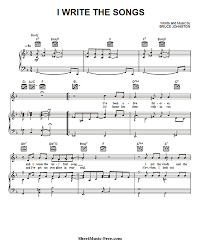 Entire song to come and then try and remember it and jot it all down. I Write The Songs Sheet Music Barry Manilow Sheetmusic Free Com