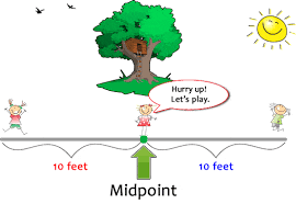 Three 3 Girls Are Playing While Illustrating The Concept Of A Midpoint Which Is The Point That Divides The Line Segme Midpoint Formula Math Projects Midpoint
