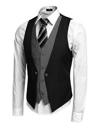 Cyber Coofandy Mens Formal Business Suit Vest Black