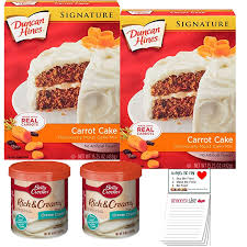 Pour icing over hot cake. Buy Duncan Hines Carrot Cake Mix Pack Of 2 Betty Crocker Cream Cheese Frosting Pack Of 2 Carrot Cake Frosting Bundle Snack Fun Shopping Pad Online In South Korea B08679zwsy