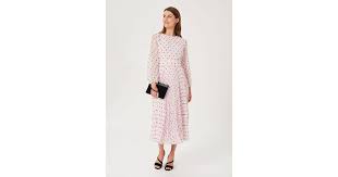 Hobbs Selena Spot Pleated Dress in Pink Lyst