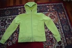 details about lululemon reversible scuba hooded jacket fleece cotton green hoodie sz 8 m 120