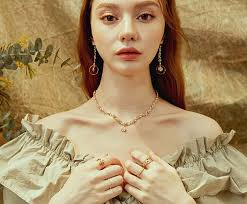 Southern French girl picking flowers. MUCHAT hand-made 14K+18K triangle  Stone pearl daisy sterling silver earrings