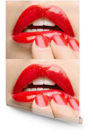 Wallpaper is having a comeback! Beautiful Red Lips Wallpaper Roll Pixers We Live To Change