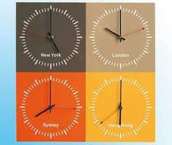 Time Zone Contemporary Wall World Clock London New York World Clock Clock Time Zone Clocks