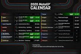 2020 motogp provisional calendar (i.redd.it). Revised Motogp 2020 Schedule Released The Checkered Flag