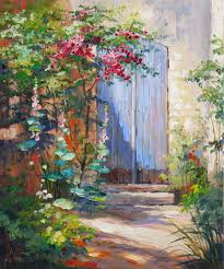 Ute Herrmann Blaue Tur In Der Provence Gemalde Ol Auf Leinwand Provence Painting Www Ute Herrmann Kunstmalerin De Malerei Olmalerei Gemalde